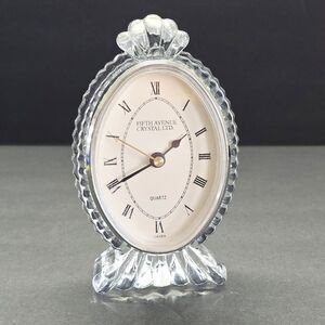 VTG Fifth Avenue Crystal LTD Clock Desk Shelf Mantle Quartz Oval.